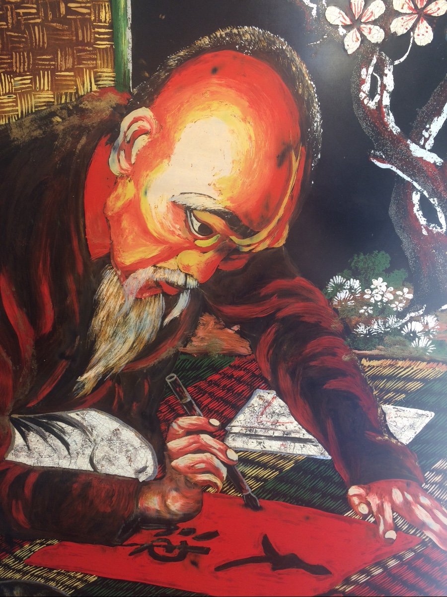 Thanh Le, Lacquer Panel From Vietnam , Indochina-photo-2