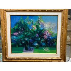 Camille Hilaire: Oil On Canvas, Le Printemps Normand, Signed, Designated And Countersigned On The Back.