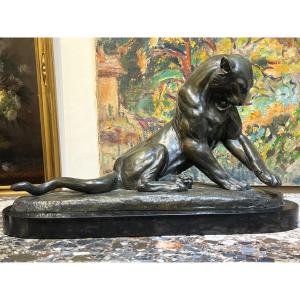 Irénée Richard: Large Bronze Panther 