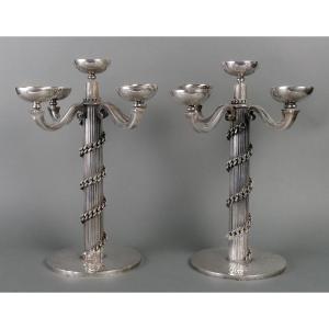 Pair Of Candelabra Signed By Jean Després