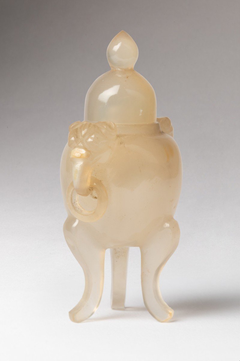 Miniature Incense Burner Covered In Agate. China-photo-3