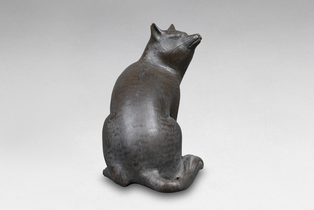 Bronze - Seated Fox, Japan Meiji 19th Century-photo-4