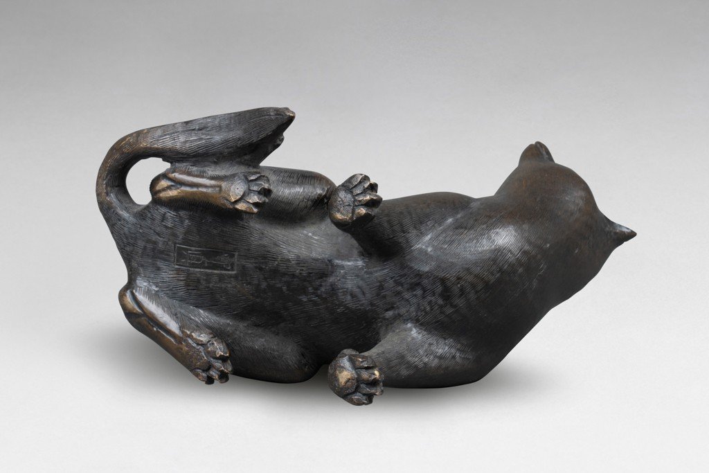 Bronze - Seated Fox, Japan Meiji 19th Century-photo-3