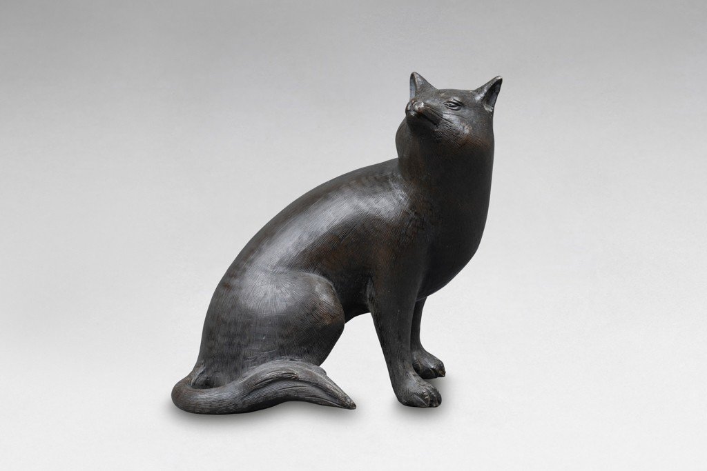 Bronze - Seated Fox, Japan Meiji 19th Century