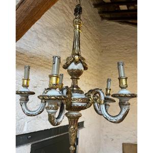 Louis XVI Style Wooden Chandelier