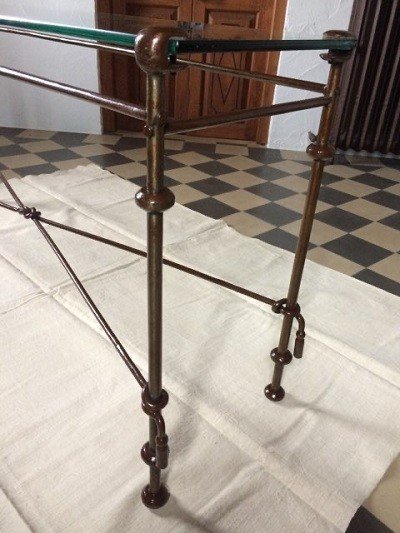 Large Wrought Iron Console In The Style Of Fournier-photo-2