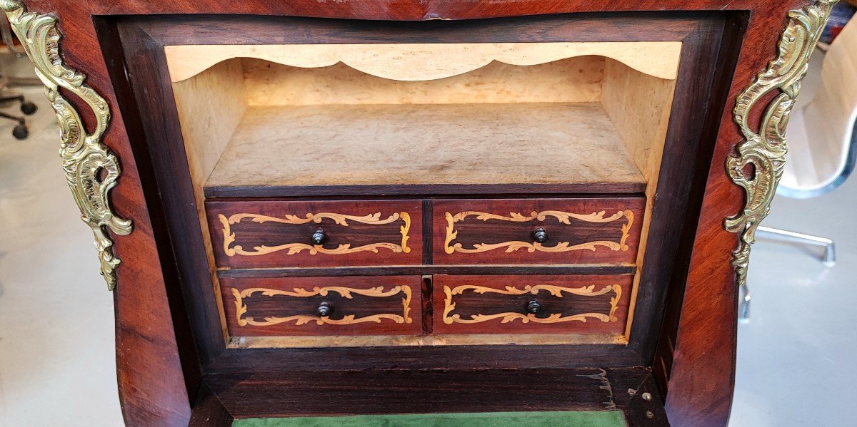 Small Secretary Louis XV Marquetry-photo-7