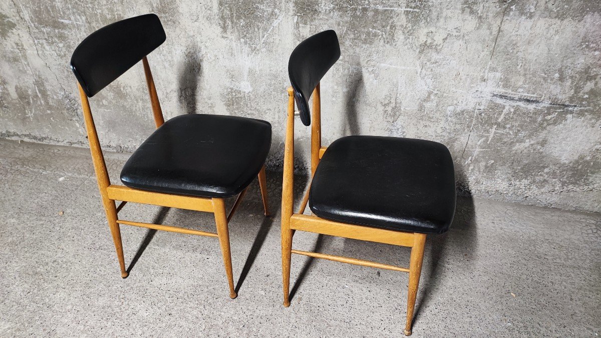Pair Of Scandinavian Teak And Skai Chairs -photo-4