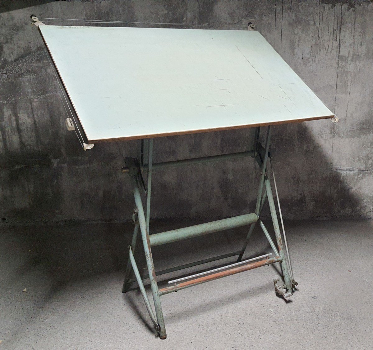 Architect Sautereau Paris 1950 Drawing Table & Thonet Chair-photo-2