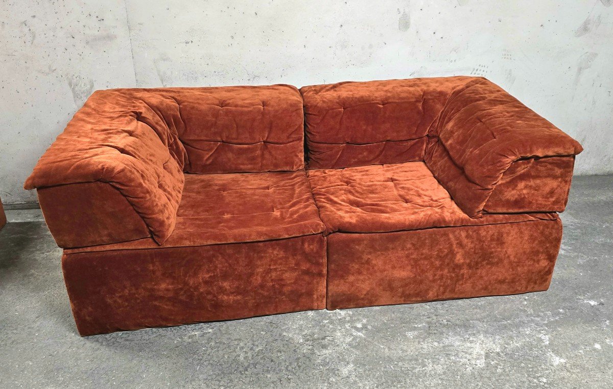 Vintage Modular 2-seater Sofa By Hans Hopfer For Roche Bobois, 1972-photo-2