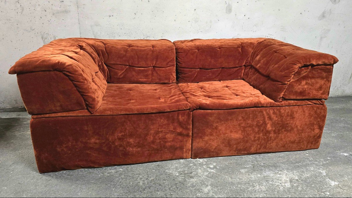 Vintage Modular 2-seater Sofa By Hans Hopfer For Roche Bobois, 1972