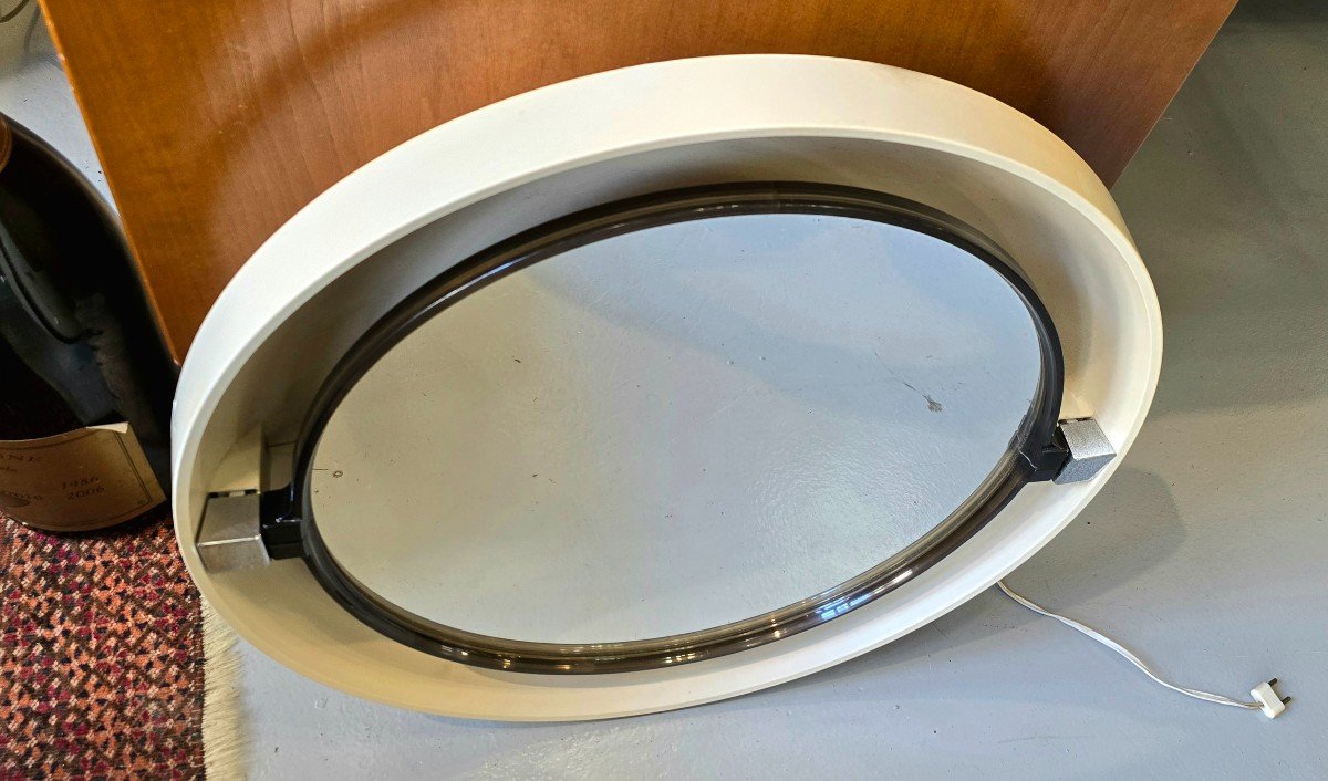 Vintage Allibert A41 Backlit Bathroom Mirror Space Age France 1970-photo-3