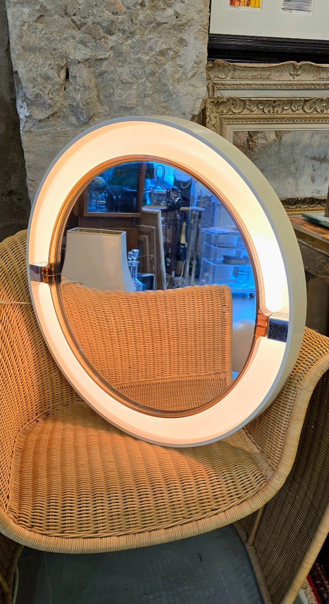 Vintage Allibert A41 Backlit Bathroom Mirror Space Age France 1970-photo-2