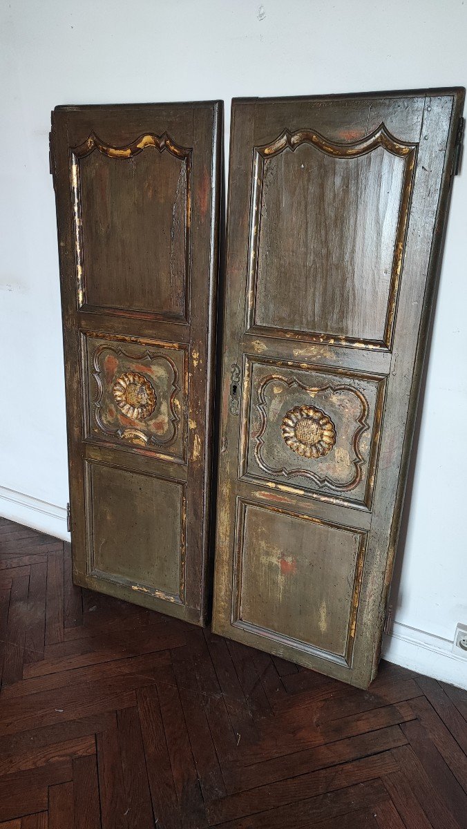 Two 18th Century Oak Cabinet Doors-photo-3