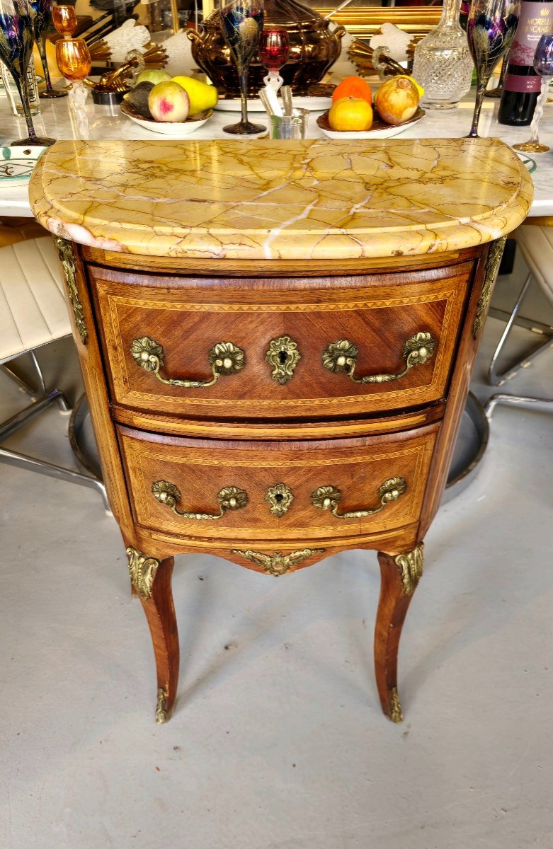 Louis XV Marquetry Half-moon Console-photo-2