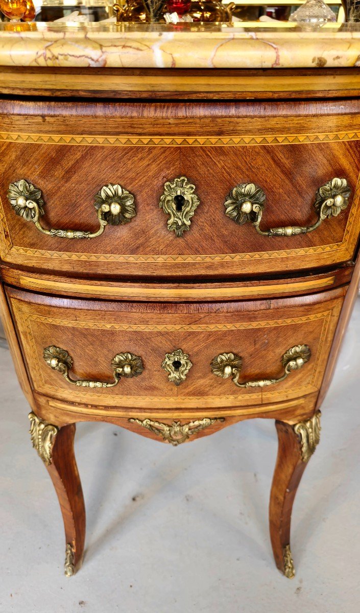 Louis XV Marquetry Half-moon Console-photo-3