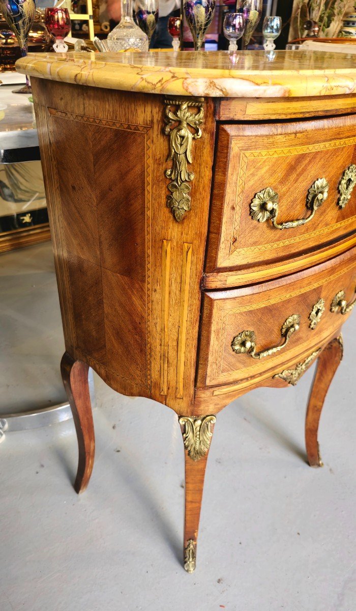 Louis XV Marquetry Half-moon Console-photo-4