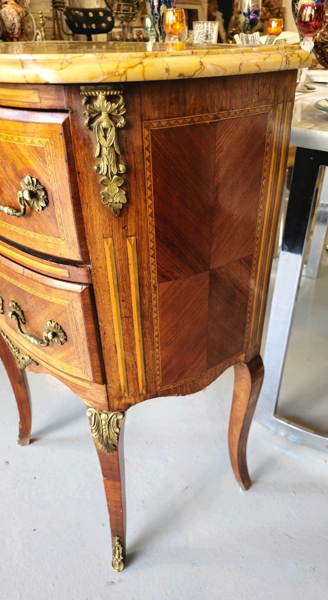 Console Demi-lune Louis XV Marqueterie-photo-1