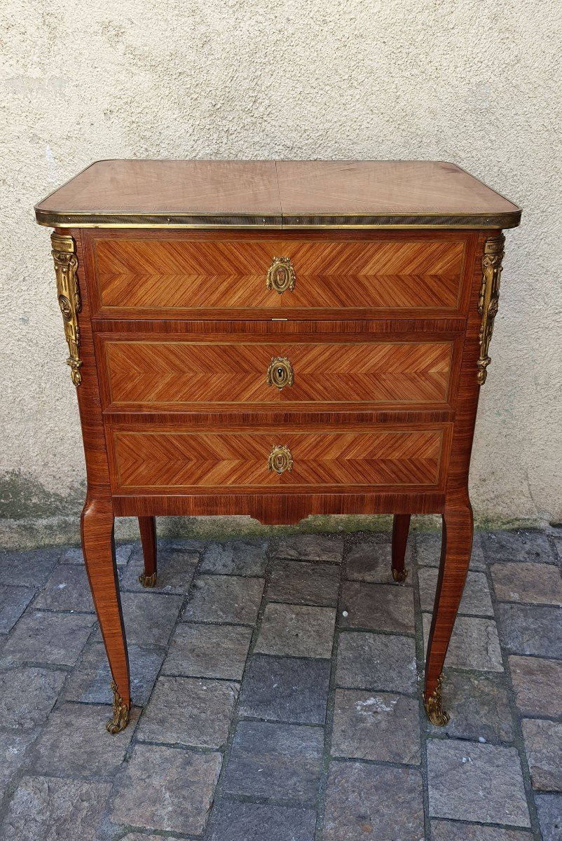 Louis XV Marquetry Bar Cabinet-photo-2