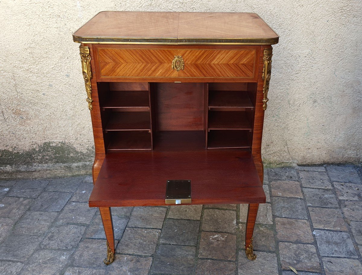 Louis XV Marquetry Bar Cabinet-photo-3