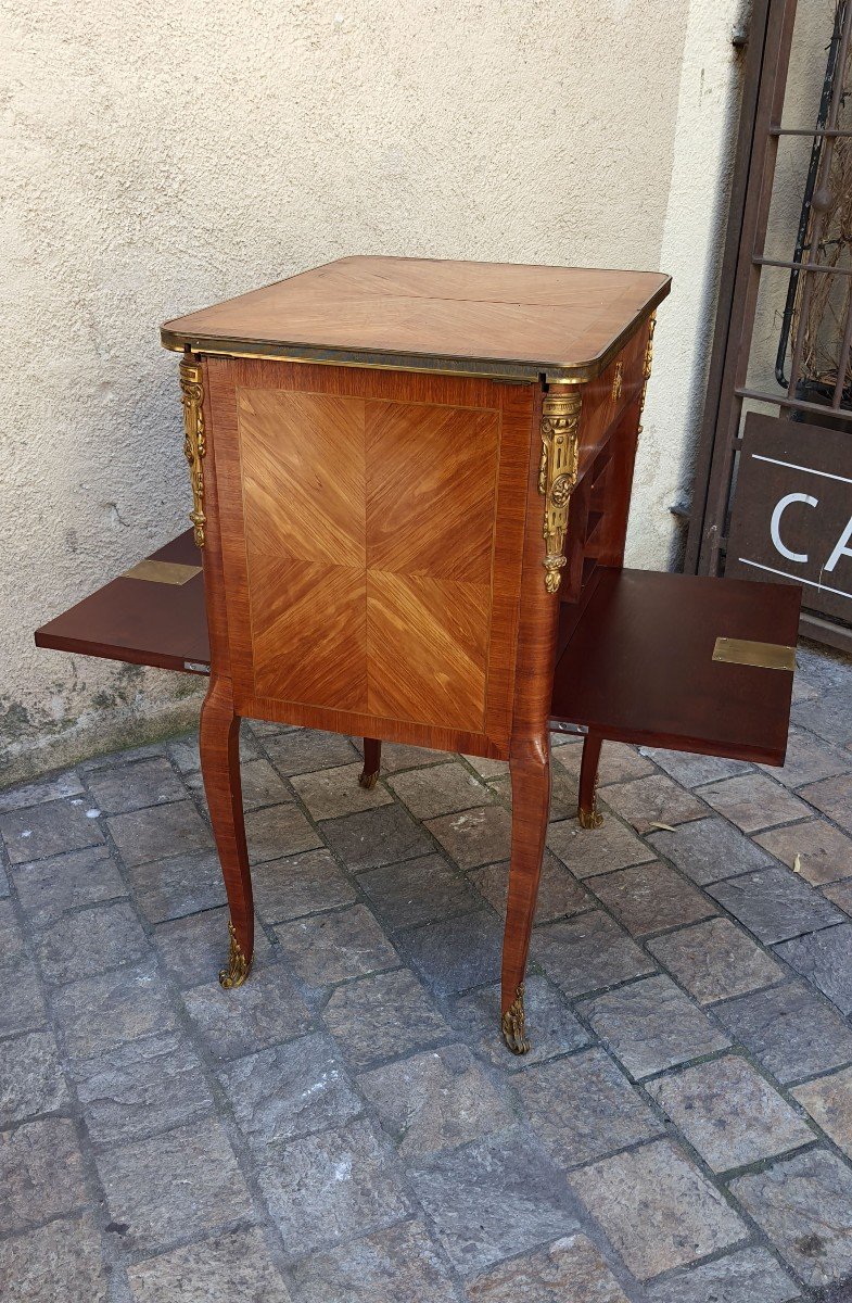 Louis XV Marquetry Bar Cabinet-photo-4