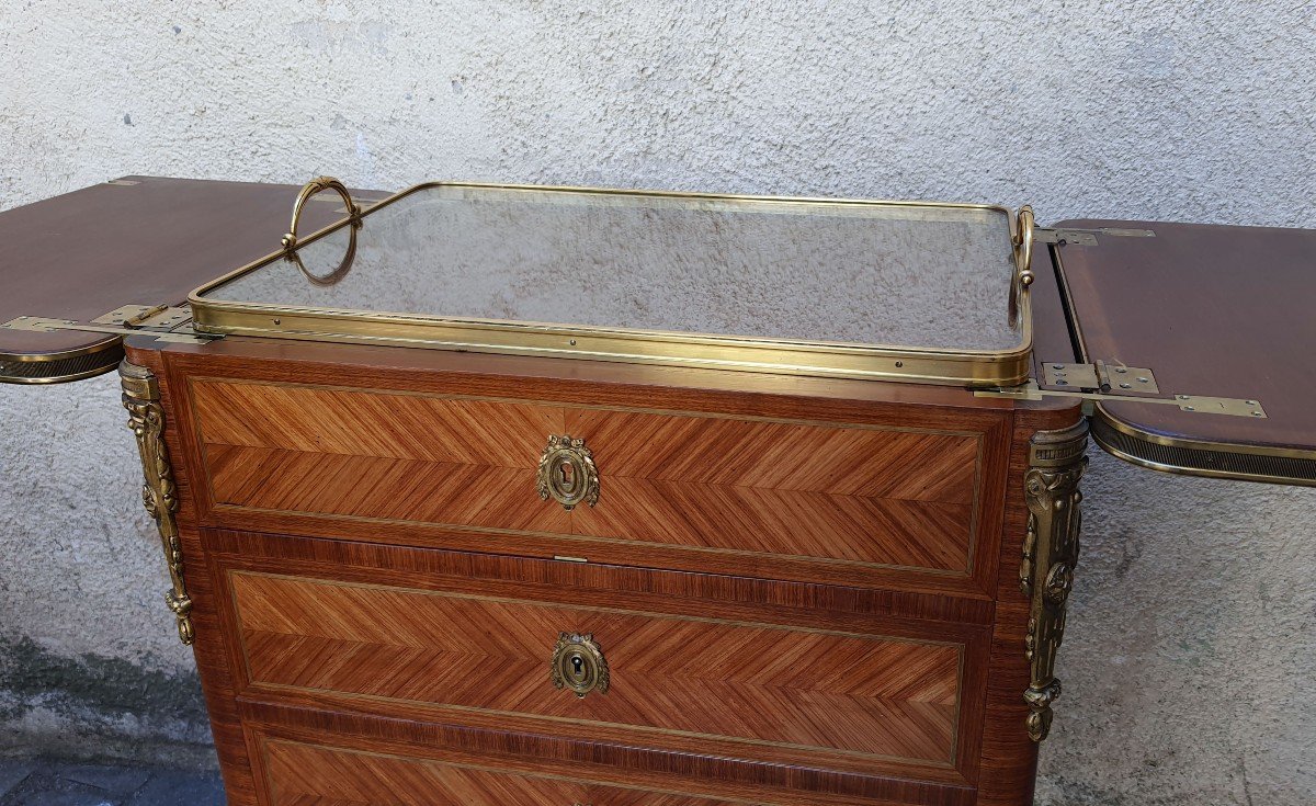 Louis XV Marquetry Bar Cabinet-photo-1