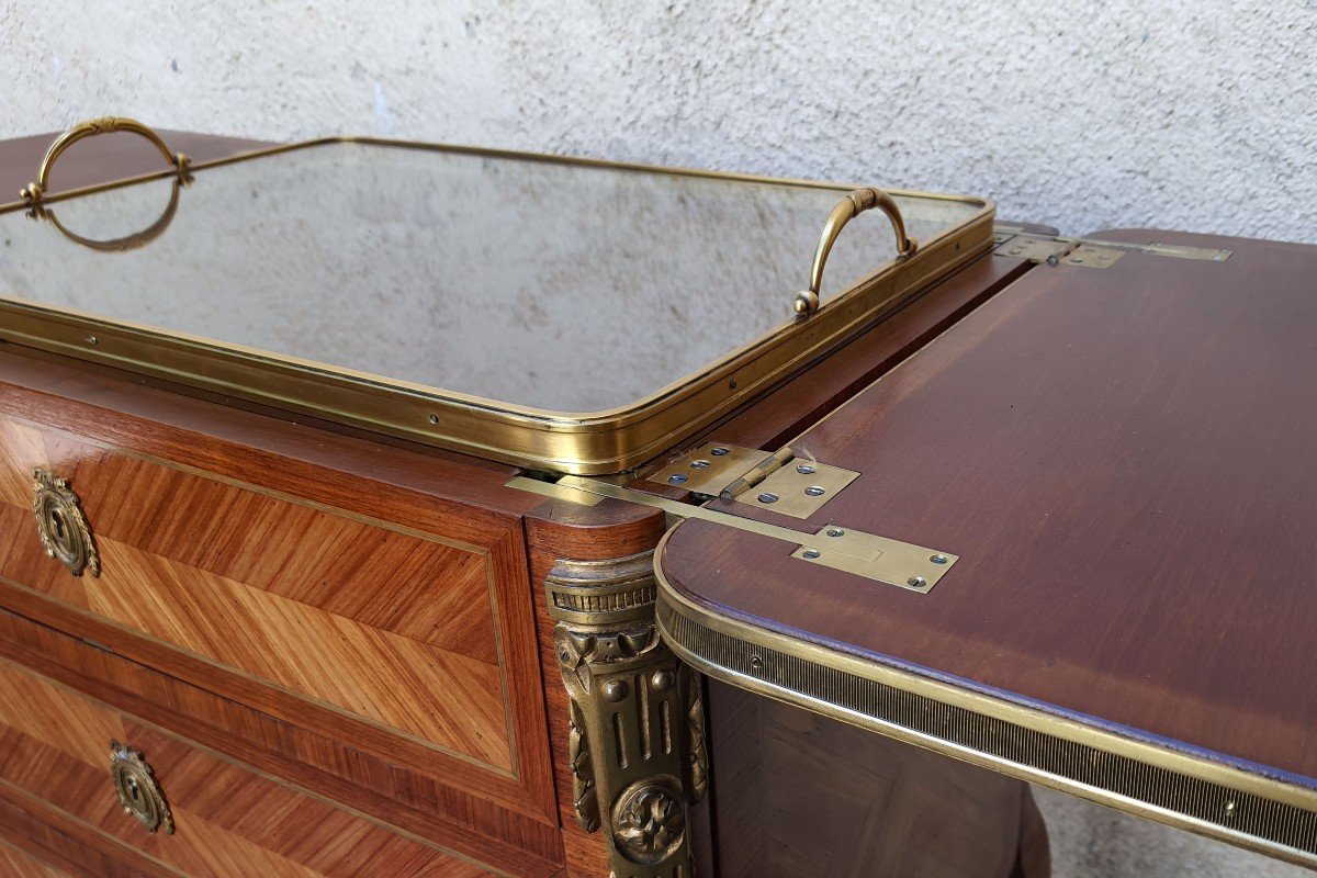 Louis XV Marquetry Bar Cabinet-photo-2