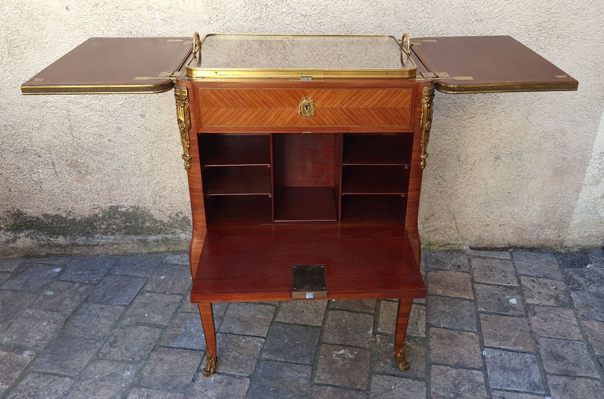 Louis XV Marquetry Bar Cabinet