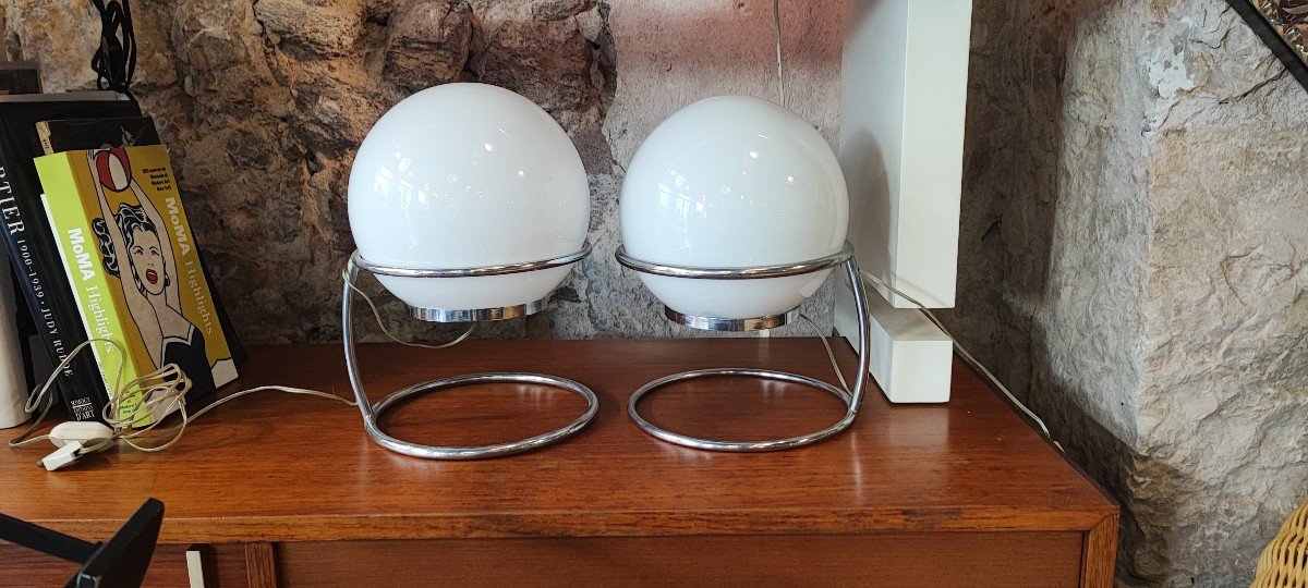 A Pair Of Space Age 60/70 Ball Lamps-photo-1