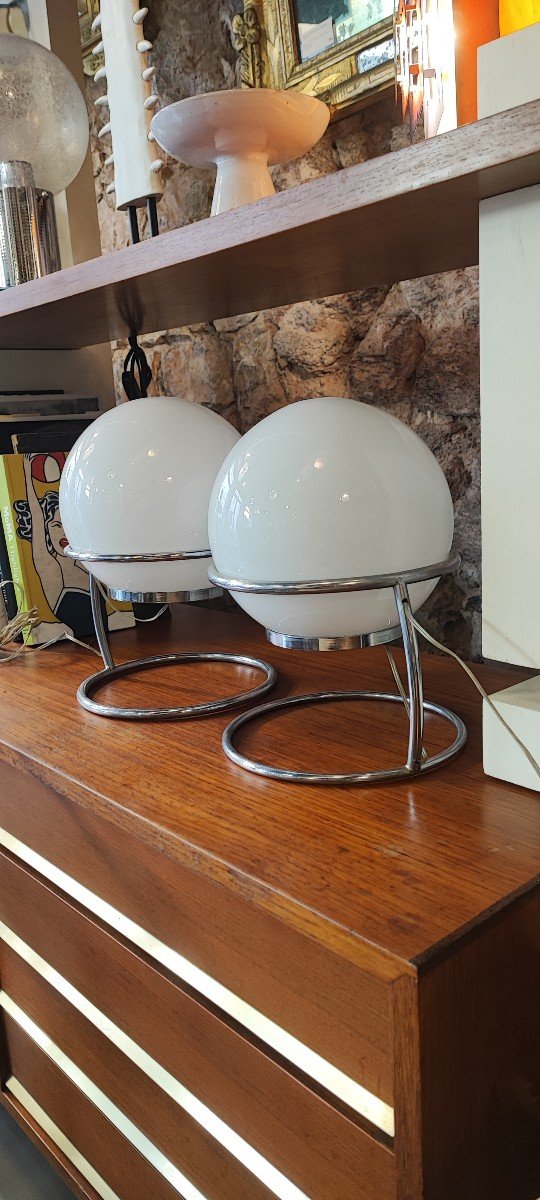 A Pair Of Space Age 60/70 Ball Lamps-photo-4