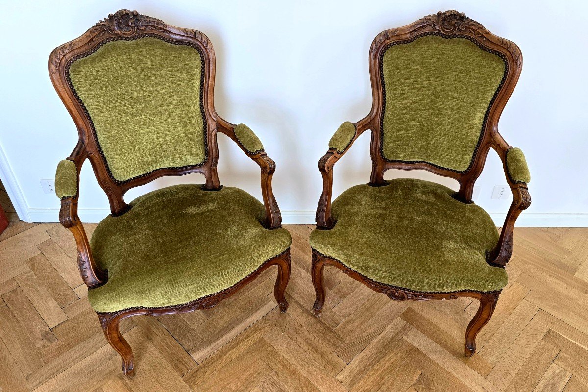 Paire De Fauteuils Cabriolet Louis XV-photo-2