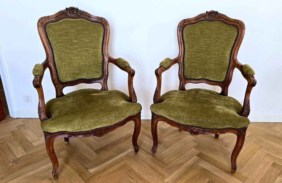 Paire De Fauteuils Cabriolet Louis XV