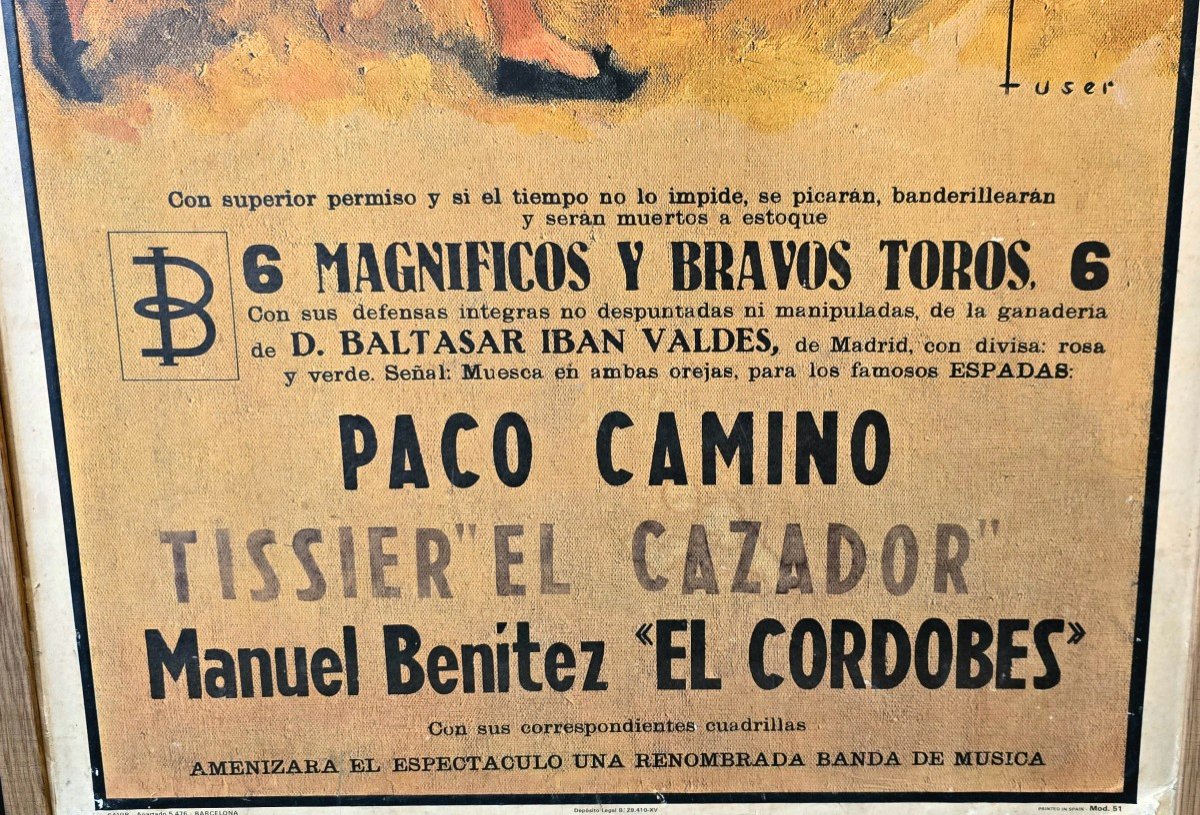 Original Poster Magnifica Corrida De Toros Paco Camino (1940-2024) 1960/70-photo-3