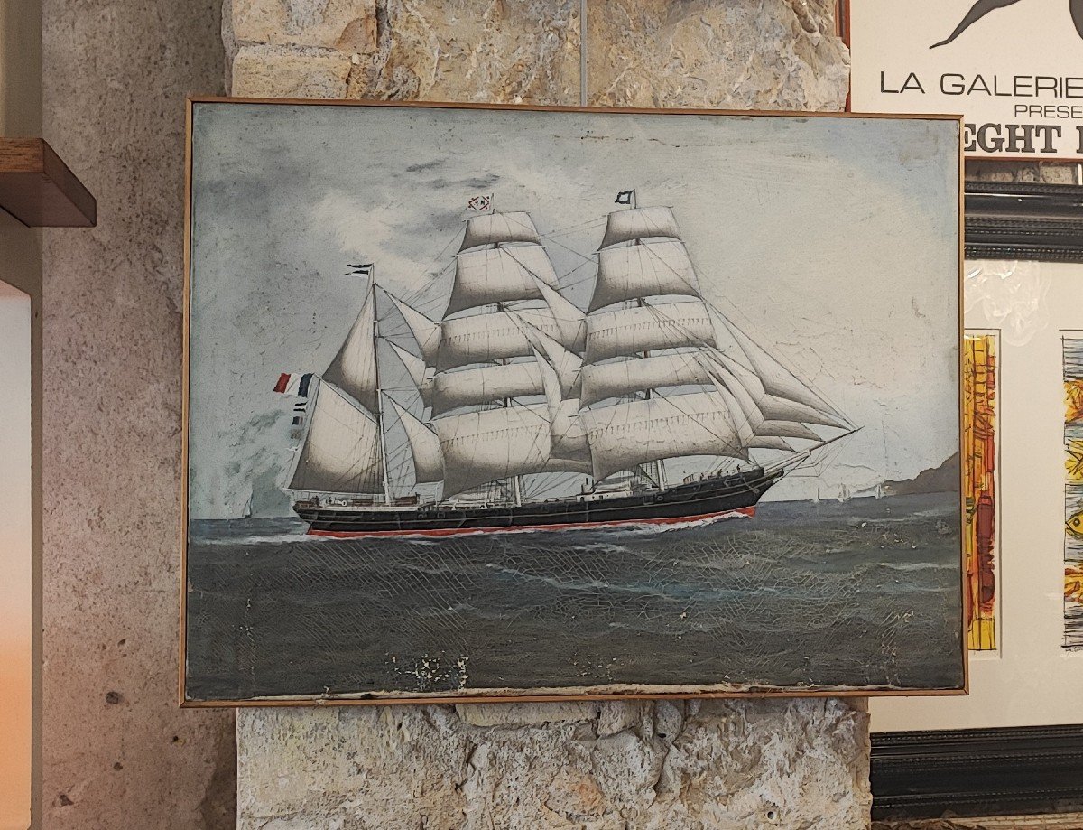 Oil On Canvas, Marine, Early 20th Century-photo-3