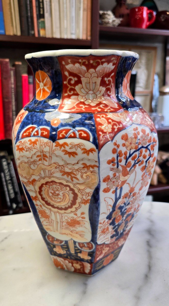 Pair Of Fan Vases, Arita - Imari, Japan, Meiji Era (1868-1912).-photo-2