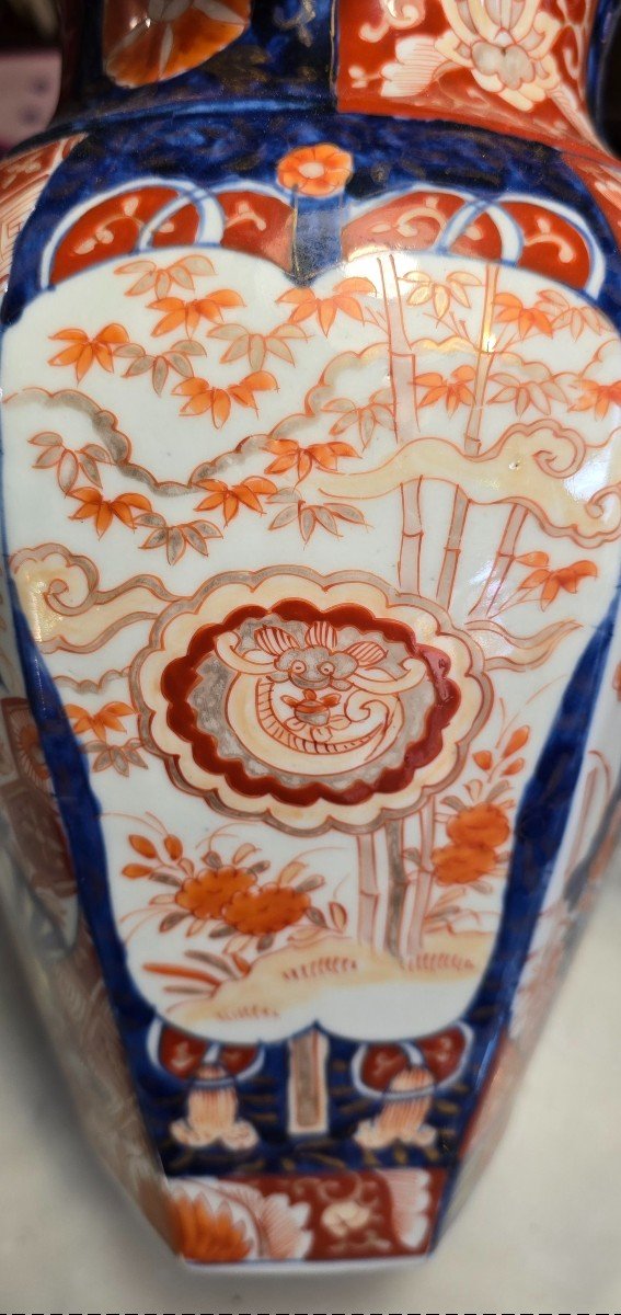 Pair Of Fan Vases, Arita - Imari, Japan, Meiji Era (1868-1912).-photo-5