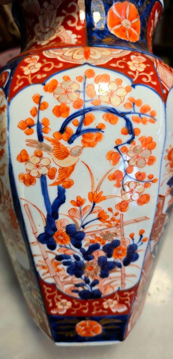 Pair Of Fan Vases, Arita - Imari, Japan, Meiji Era (1868-1912).-photo-6