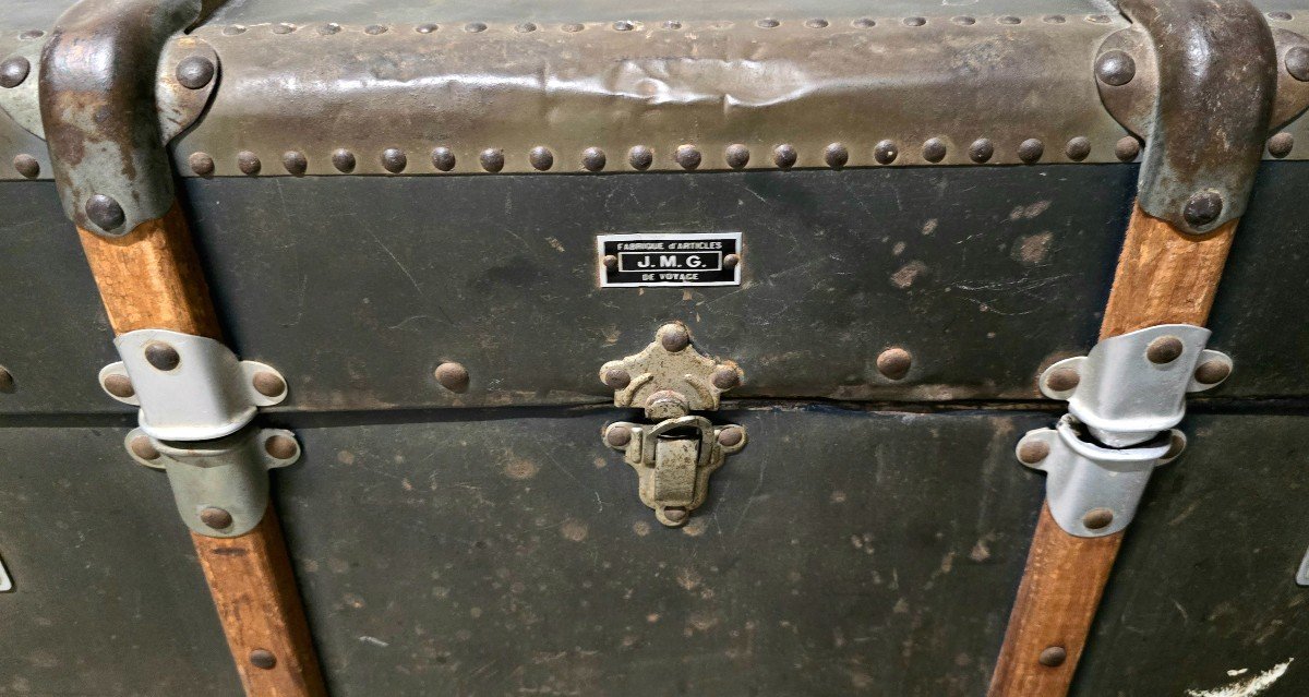 Old Travel Trunk Jmg France-photo-2