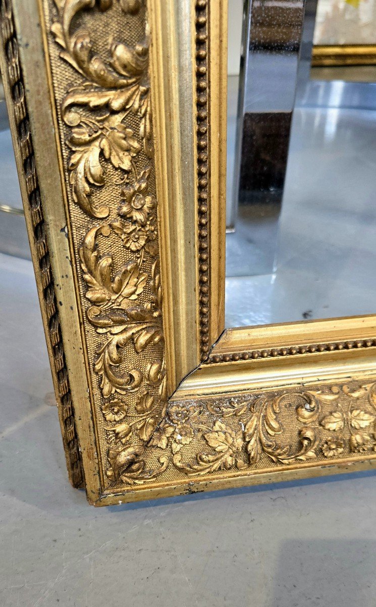 Napoleon III Frame In Carved Wood And Gilded Stucco, Early 20th Century - 65 X 74 Cm-photo-4