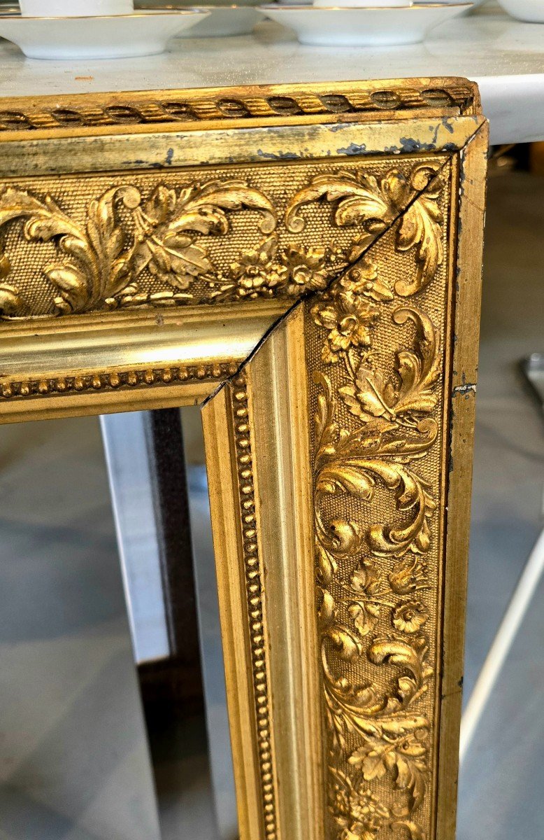 Napoleon III Frame In Carved Wood And Gilded Stucco, Early 20th Century - 65 X 74 Cm-photo-1