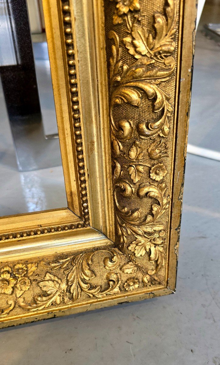 Napoleon III Frame In Carved Wood And Gilded Stucco, Early 20th Century - 65 X 74 Cm-photo-2