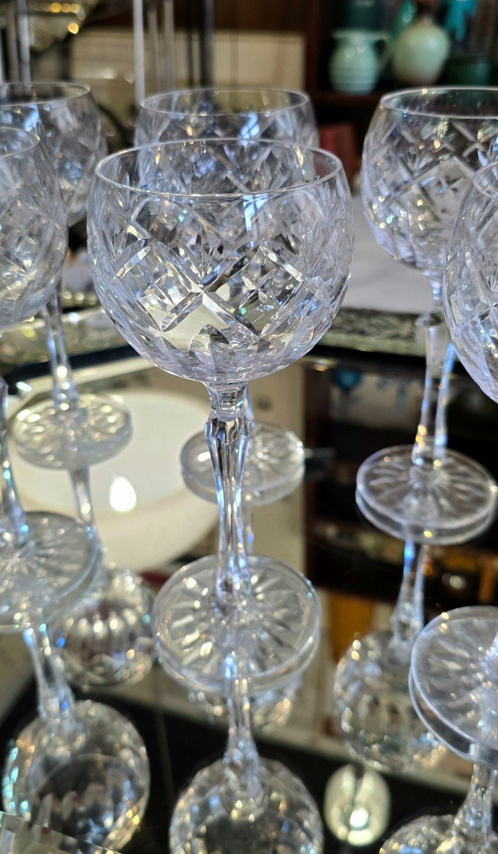 Lot De 9 Verres En Cristal - H20 Cm-photo-2