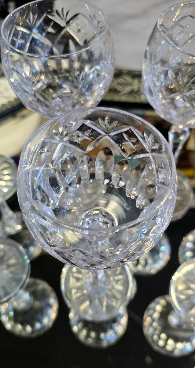 Lot De 9 Verres En Cristal - H20 Cm-photo-4