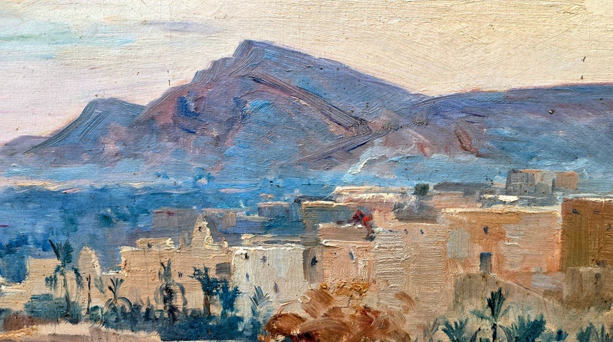 Oil On Canvas - Gilbert Galland (1870-1950) Bou Saada Algeria-photo-1