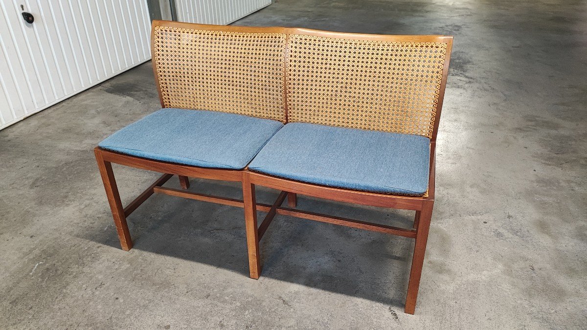 Søren Horn - Cabinetmaker Two Seater Bench - Vintage - Scandinavian 1960s-photo-3