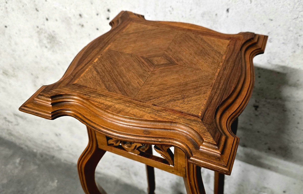 Art Nouveau High Walnut Stool - Jugenstil-photo-2