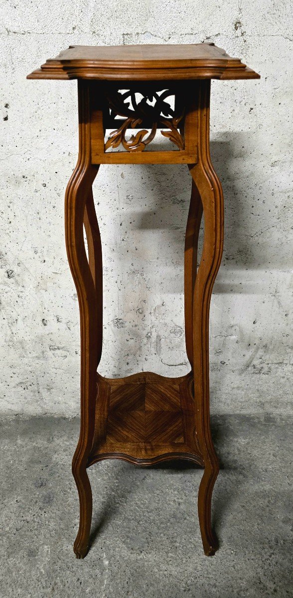 Art Nouveau High Walnut Stool - Jugenstil-photo-3