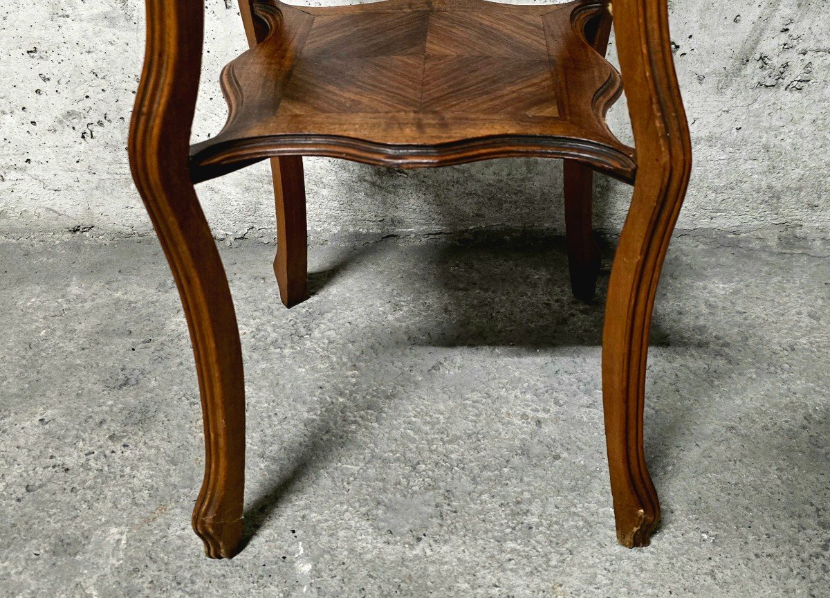 Art Nouveau High Walnut Stool - Jugenstil-photo-5