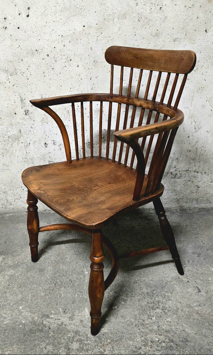 Windsor Armchair Beech And Elm Early 19th Century Uk-photo-3