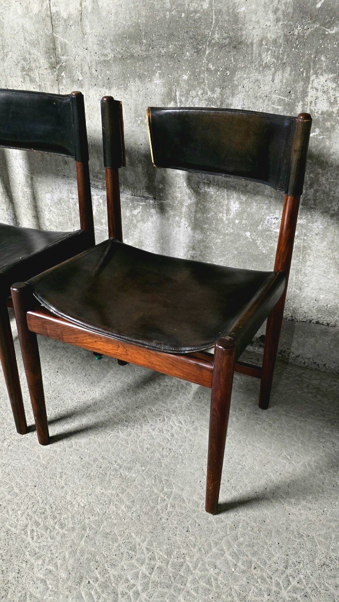 Lot De 4 Chaises d'Arne Vodder, à Restaurer - Vintage Scandinave 1960-photo-3